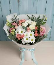 Букет цветов из:  Розы, Лизиантусы и Хризантемы в Алагире