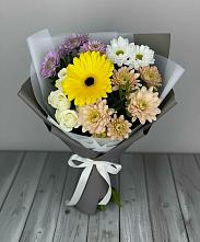 Букет цветов из:  Розы, Герберы и Хризантемы в Алагире
